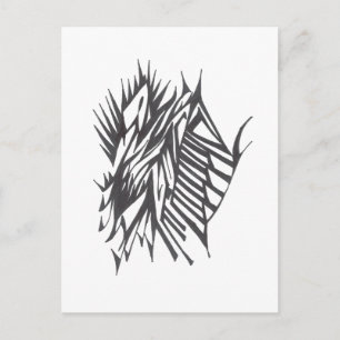 Halb und halb Schwarz-Weiß abstrakt tribal Tattoo- Postkarte