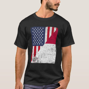 Halb USA-Flagge Halb Malta-Flagge Amerikanischer M T-Shirt