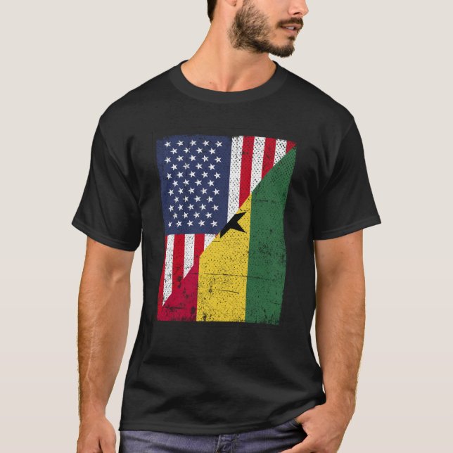 Halb-USA-Flagge Half-Ghana-Flagge Amerikanisch-Gha T-Shirt (Vorderseite)