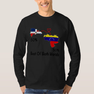 Halb Venezuela Halb Dominikanische Flagge Karte Li T-Shirt