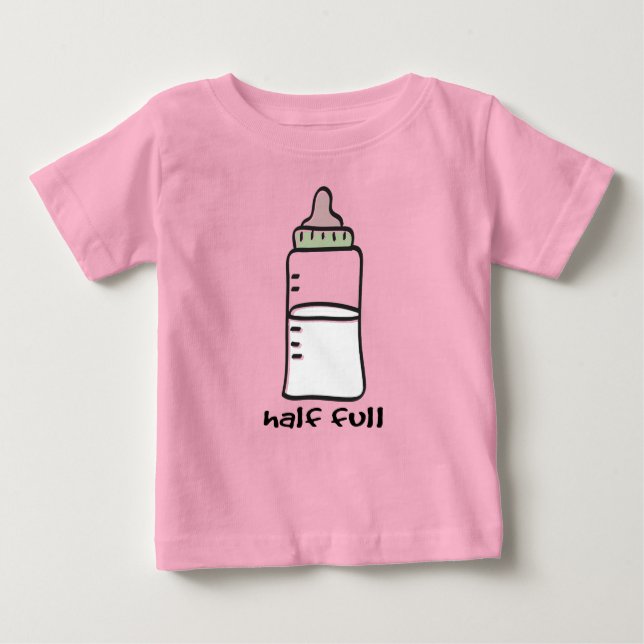 Halb voll - ein lustiger Baby-T - Shirt (Vorderseite)