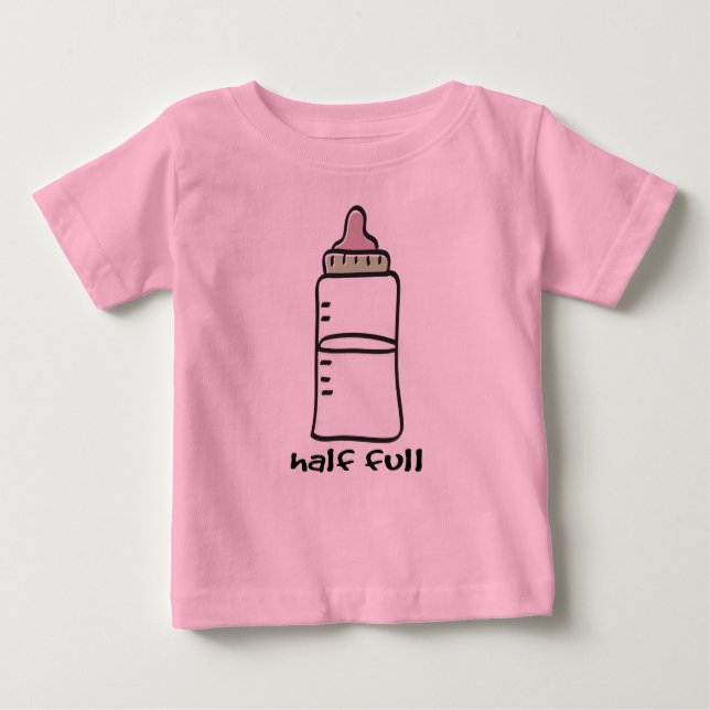 Halb voll - ein lustiger Baby-T - Shirt (Vorderseite)