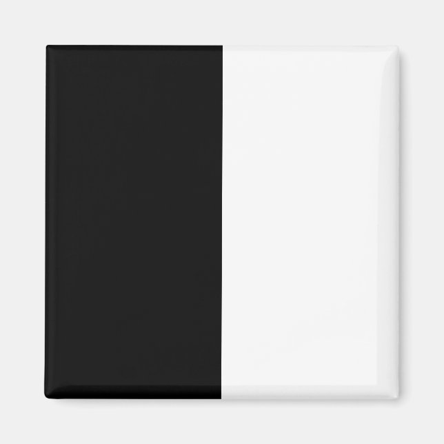 halb weiß halb schwarz, halb schwarz halb weiß magnet (Vorne)