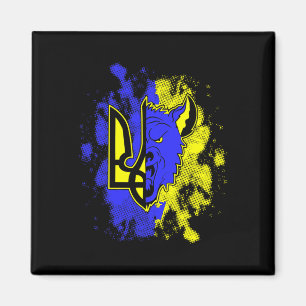 Halb Wolf halb Ukraine Tryzub Ukrainisches Symbol Magnet