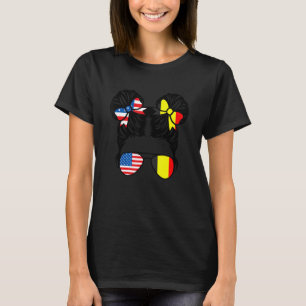 Halbamerikaner Halbbelgischer Girl USA Belgien Fla T-Shirt