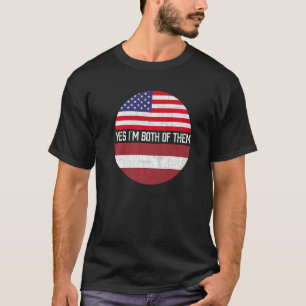 Halbamerikaner Halbfinder der lettischen Flaggenfa T-Shirt
