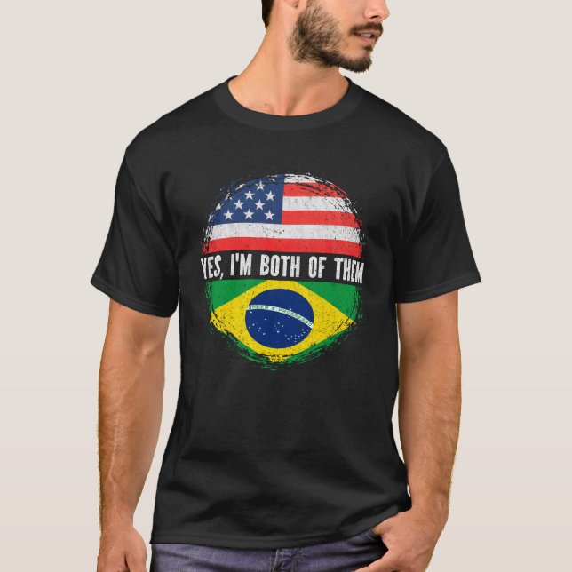 Halbamerikanische Halbfinale Brasilianische Flagge T-Shirt (Vorderseite)
