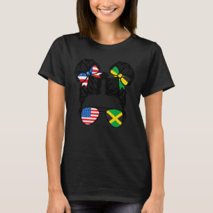 Halbamerikanische Halbwertsflagge Jamaikanische Gi T-Shirt