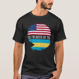 Halbamerikanische Half-Bahamian-USA-Flagge Bahamas T-Shirt