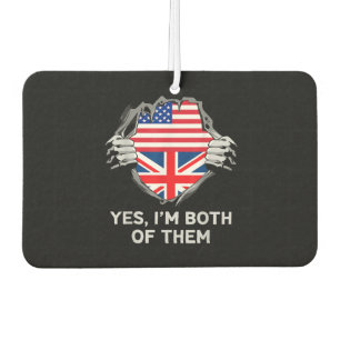 Halbamerikanische Half Britische USA Flaggen Mens Autolufterfrischer