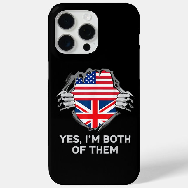 Halbamerikanische Half Britische USA Flaggen Mens  Case-Mate iPhone Hülle (Rückseite)