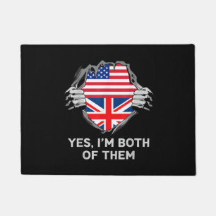 Halbamerikanische Half Britische USA Flaggen Mens  Fußmatte