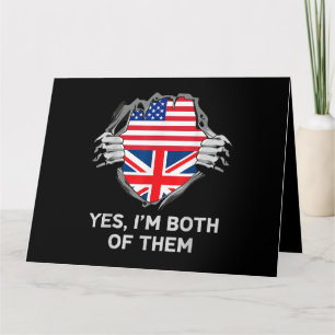 Halbamerikanische Half Britische USA Flaggen Mens Karte