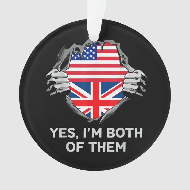 Halbamerikanische Half Britische USA Flaggen Mens  Ornament (Vorderseite)