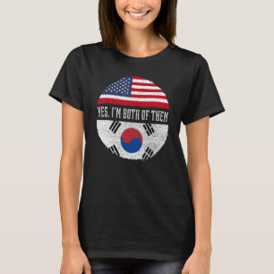 Halbamerikanische Half-Südkoreanisch-USA-Flagge So T-Shirt