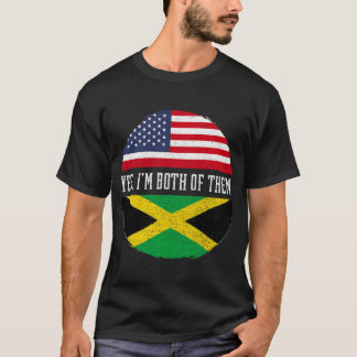 Halbamerikanischer Halb-Jamaikaner USA Flagge Jama T-Shirt