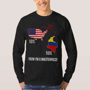 Halbamerikanischer Halbkolumbianischer Flaggenstaa T-Shirt