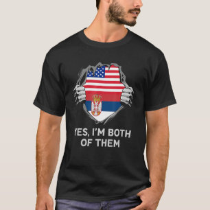 Halbamerikanischer Halbserbischer USA - Serbien Fl T-Shirt