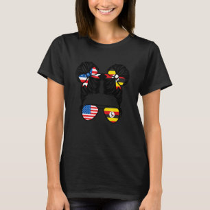 Halbamerikanischer Half Ugandan Girl USA Uganda Fl T-Shirt