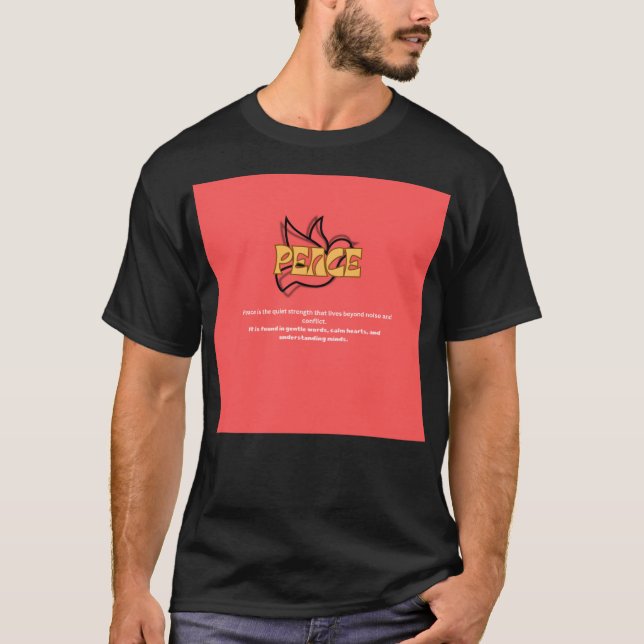 Halbärmeliges Hemd mit Friedensdesign T-Shirt (Vorderseite)