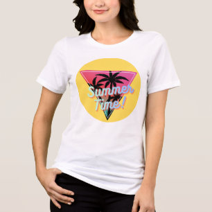 Halbärmeliges weißes T-Shirt Sommerdesign Tri-Blend Shirt