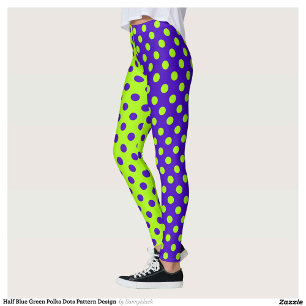 Halbblauer Green Polka Dots Design Leggings