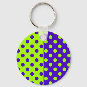Halbblauer Green Polka Dots Design Schlüsselanhänger