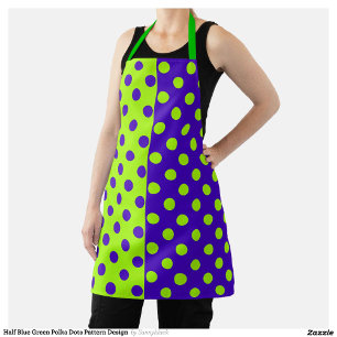 Halbblauer Green Polka Dots Design Schürze