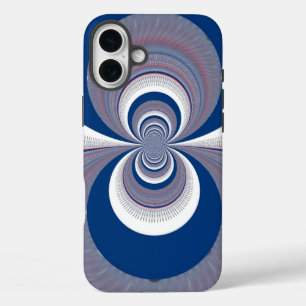 Halbblauer Kaleidoskop Art Design iPhone 16 Plus Hülle
