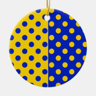 Halbblauer Polka Dots Design Keramik Ornament