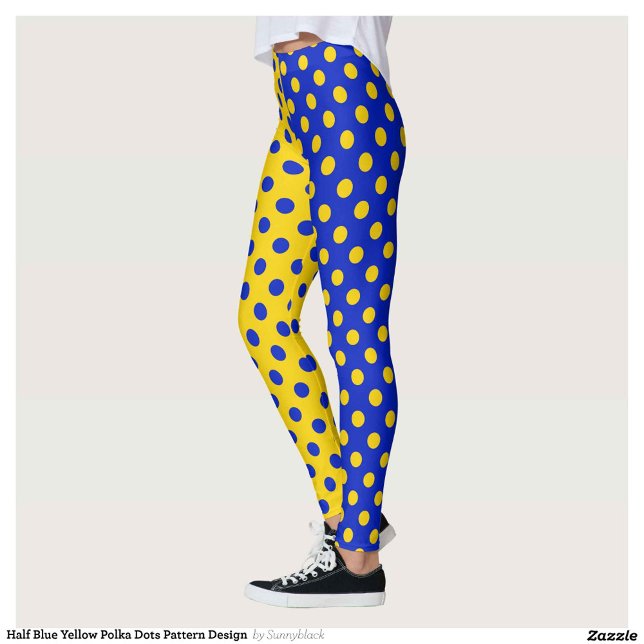 Halbblauer Polka Dots Design Leggings (Von Creator hochgeladen)