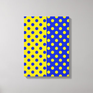 Halbblauer Polka Dots Design Leinwanddruck