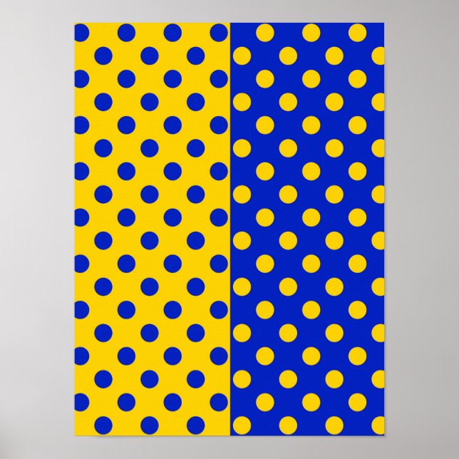 Halbblauer Polka Dots Design Poster (Vorne)