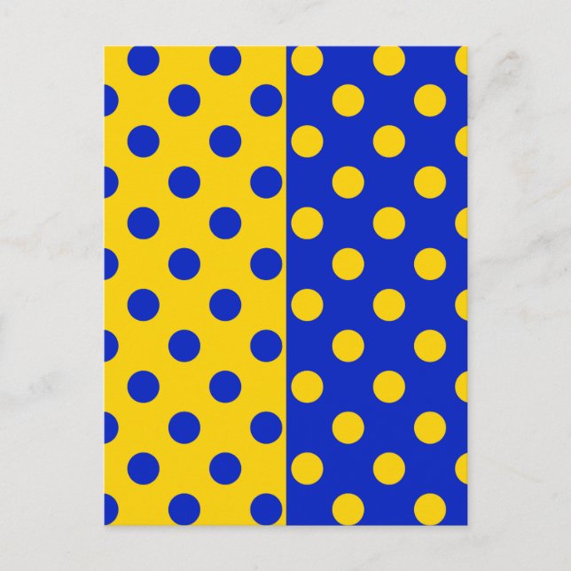Halbblauer Polka Dots Design Postkarte (Vorderseite)