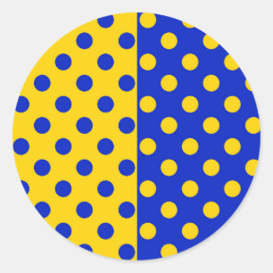 Halbblauer Polka Dots Design Runder Aufkleber