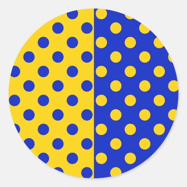Halbblauer Polka Dots Design Runder Aufkleber (Vorderseite)