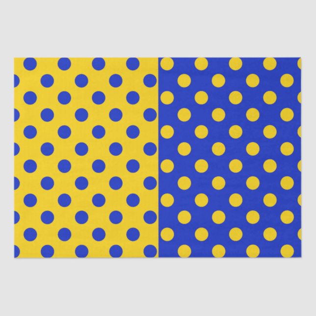 Halbblauer Polka Dots Design Seidenpapier (Vorderseite)