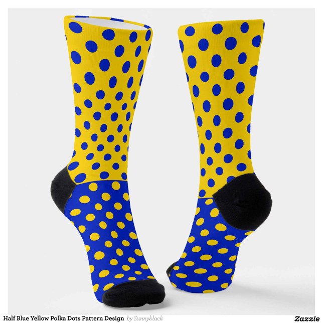 Halbblauer Polka Dots Design Socken (Von Creator hochgeladen)