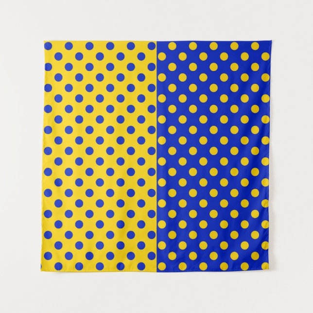 Halbblauer Polka Dots Design Wandteppich (Vorderseite)