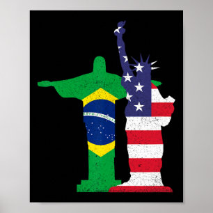 Halbbrasilianer Halbamerikaner USA Brasilien Kultu Poster
