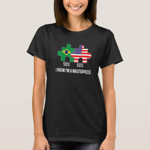 Halbbrasilianische Halbamerikanische Flagge Kombin T-Shirt