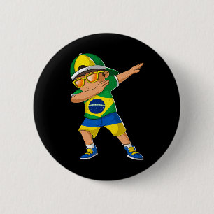 Halbbrasilianischer halbukrainischer Junge Kind Br Button