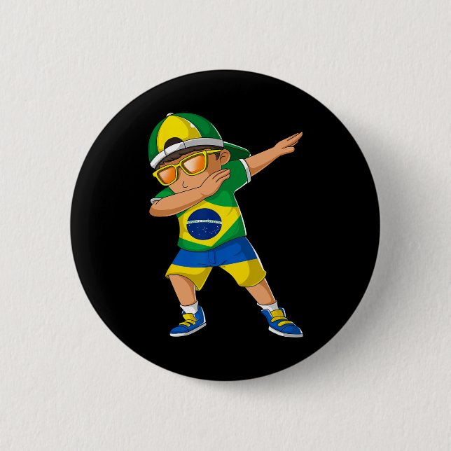 Halbbrasilianischer halbukrainischer Junge Kind Br Button (Vorderseite)