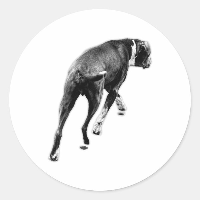 Halbdrehung - B&W-Silhouette Runder Aufkleber (Vorderseite)