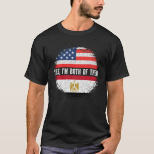 Halbe Amerikaner Halbe ägyptische Flagge USA Flagg T-Shirt