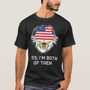 Halbe Amerikaner Halbe Britische Jungfrau Islander T-Shirt