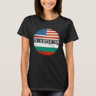 Halbe Amerikaner Halbe Bulgarische Flagge USA Flag T-Shirt