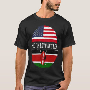 Halbe Amerikaner Halbe Kenyan USA Flagge Kenia Erb T-Shirt