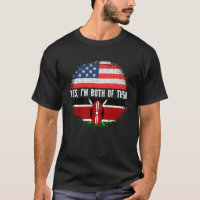 Halbe Amerikaner Halbe Kenyan USA Flagge Kenia Erb