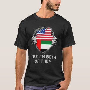 Halbe Amerikaner Half Emirati USA Vereinigte Arabi T-Shirt